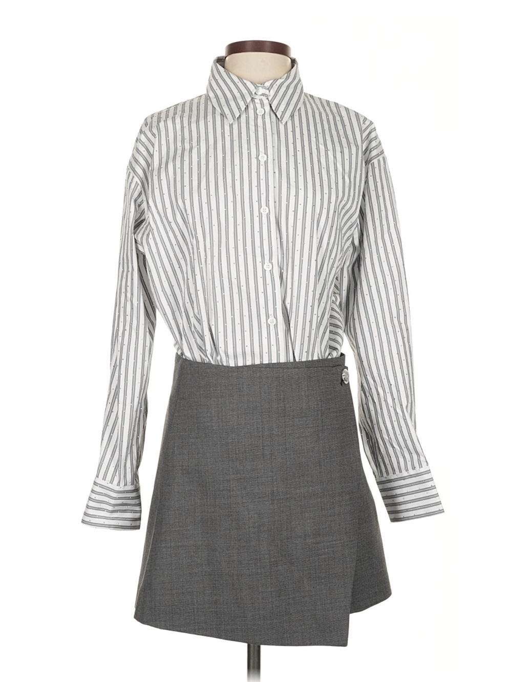Maje 2 Piece Button-Up Shirt and Dark Skirt Set - New With Tags